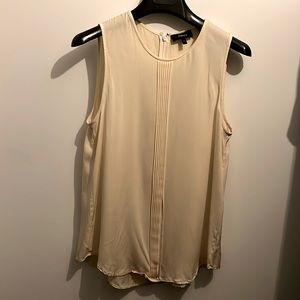 Theory silk blouse in cream, size S